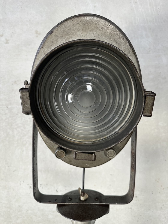 Image 1 of Vintage Industrial Theater Spot on Tripod - Cremer