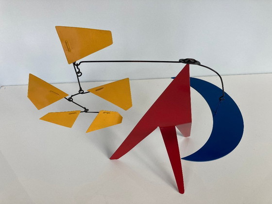 Image 1 of Blue Moon And 5 Yellow Trapezoids Mobile