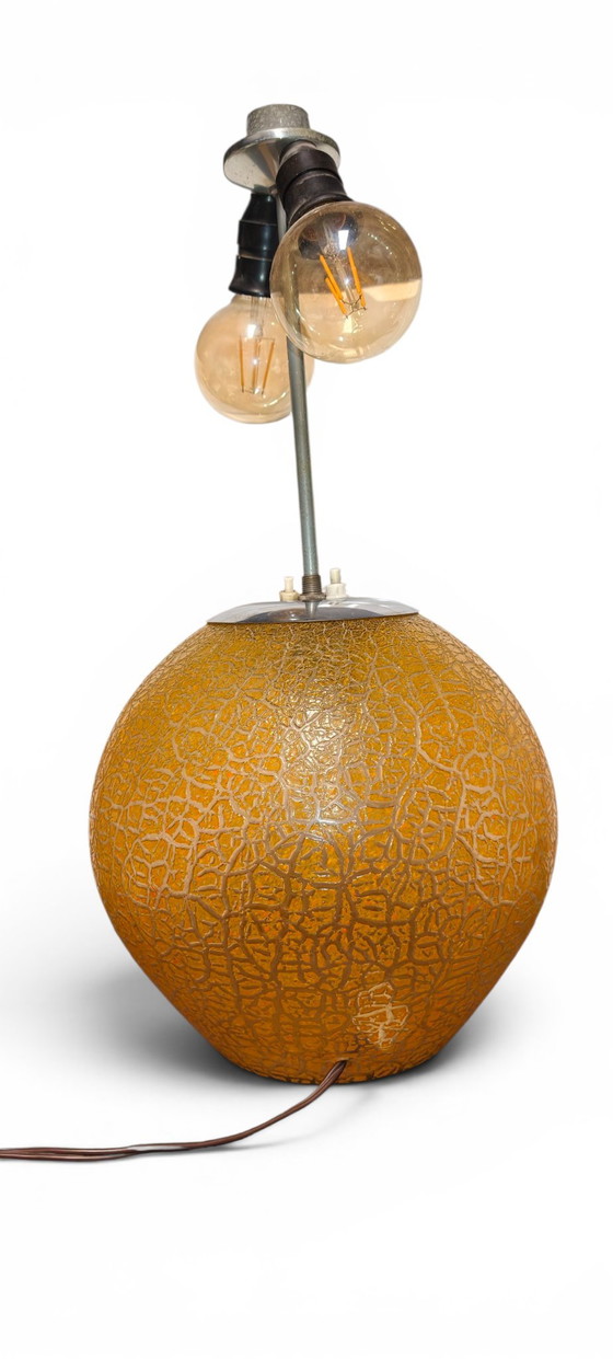 Image 1 of S. Reich & Co Krásno Vintage Art Deco Glass Table Lamp Bohemian Czech Amber Lighting