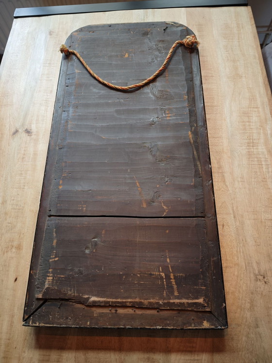 Antique black and gold wall mirror from approx. 1880, Glass, Wood (photo 3 of 15)