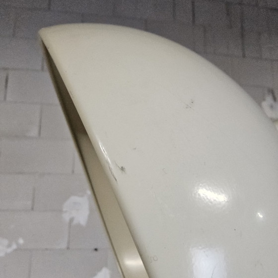 Image 1 of Grande lampada da terra bianca regolabile in metallo vintage industriale