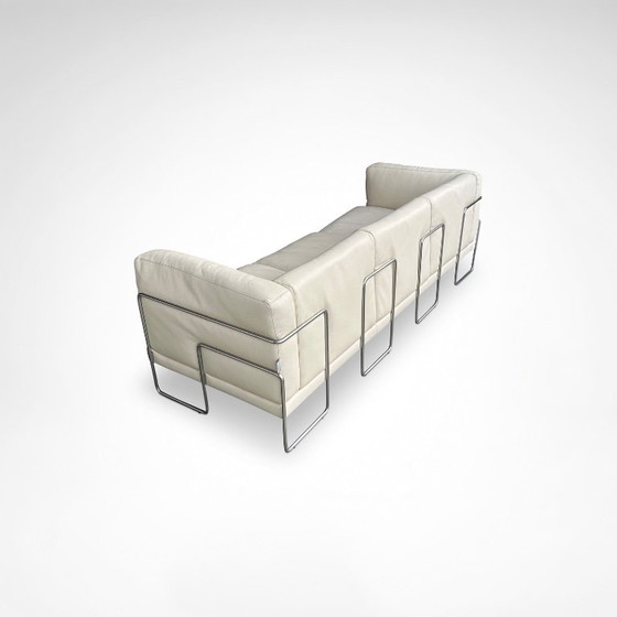 Pen Club 3-zitsbank van Kwok Hoi Chan voor Steiner Frankrijk, jaren 80. – 3-5 zitsbanken, Leather, Metal (photo 9 of 13)