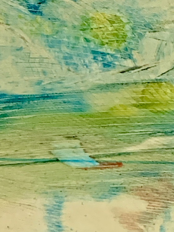 Abstract Painting - Cosmic - Unique Japanese-Inspired Lacquer Work, Signed « Mestre » 84 - 60x40 cm (photo 19 of 27)