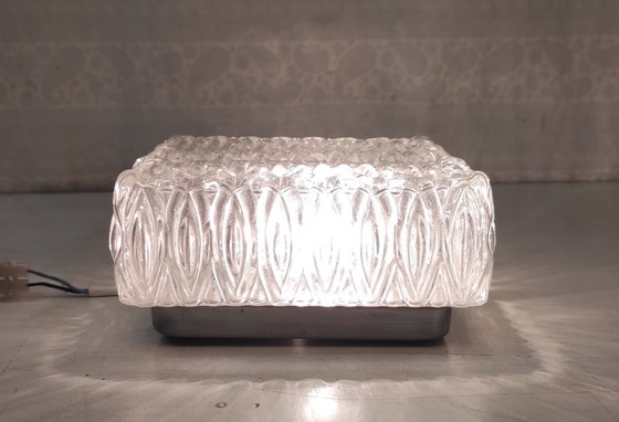 Image 1 of Lampada da soffitto o da parete in vetro stampato - anni '60/'70