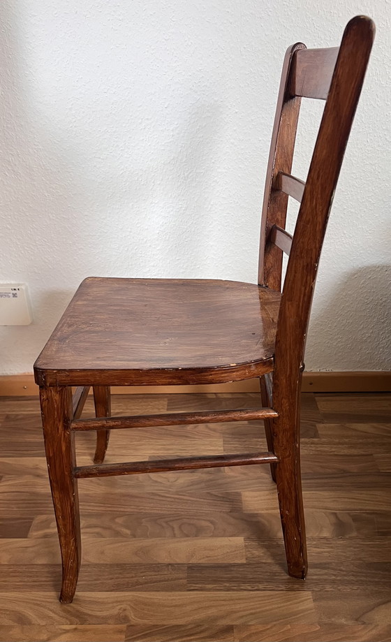 Set of 5 Stoelcker “Rock-Solid” Frankfurt Chairs – Vintage Dining Chairs (1930s-1950s) – Wood (photo 4 of 10)
