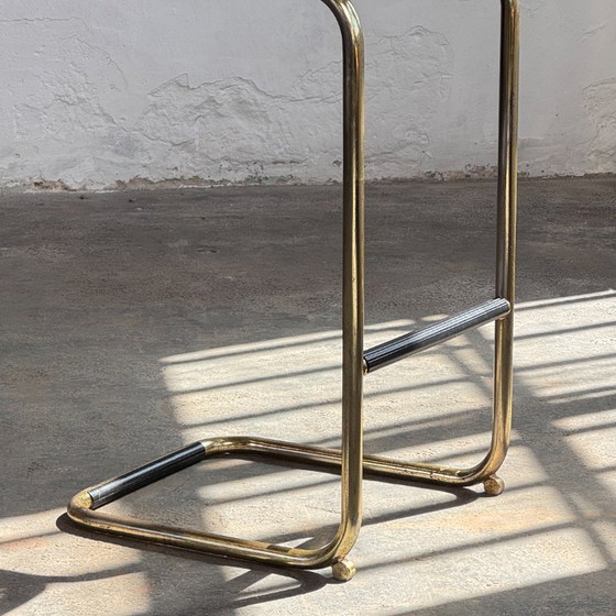 Image 1 of Marcel Breuer Barhocker im Stil „Cesca“, Messingfarben, 1980