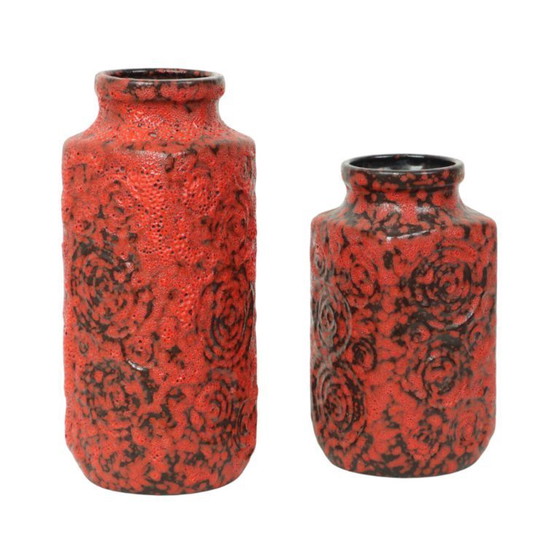 Image 1 of Set Vases en lave grasse rouge Scheurich Jura