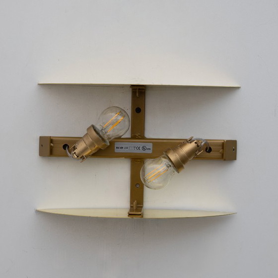 Image 1 of Par de apliques de pared modernos en cristal de Murano italiano y latón con forma de glaciar.