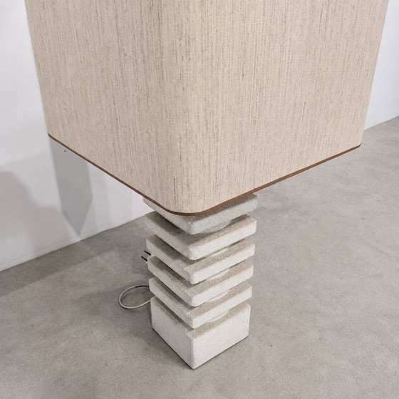 Image 1 of Large Brutalist Limestone Table Lamp, France, Circa 1970