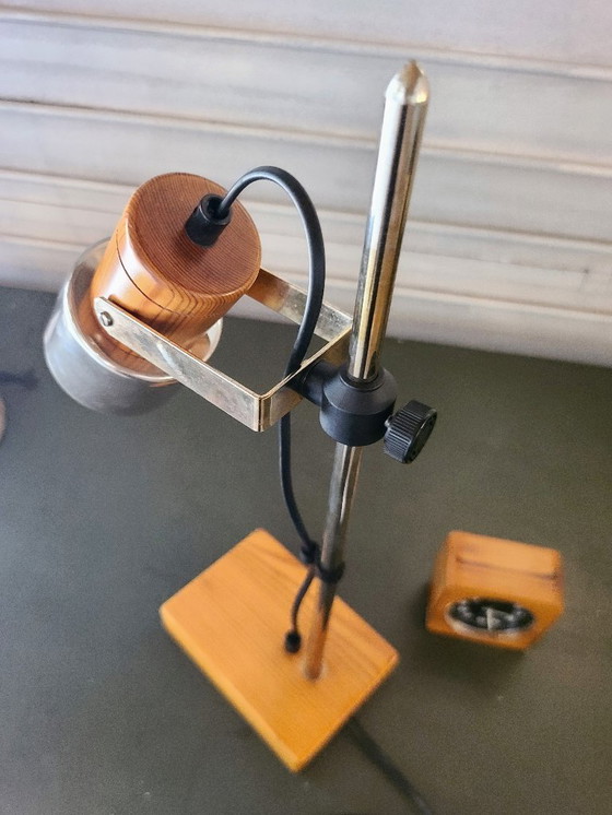 Image 1 of Vintage Italiaanse pin jaren 70 lamp + Kiplé wekker