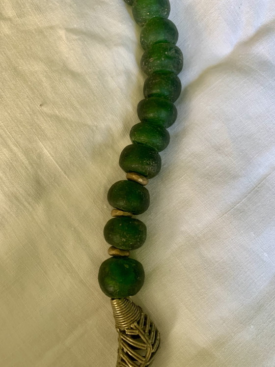 Krobo Ghana Beaded Necklace - Brass Pendant. Acquired in the 1990s – Gifts, Glass (photo 8 of 8)