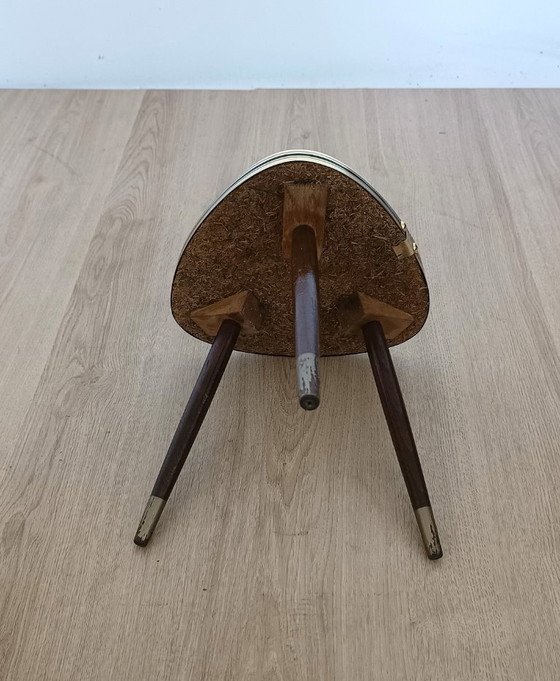 Image 1 of Mesa auxiliar de los años cincuenta con tapa de cristal