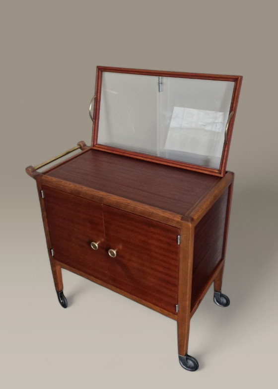 Image 1 of Desserte roulante Art Déco à plateau amovible – Ateliers Gauthier-Poinsignon Nancy, circa 1930