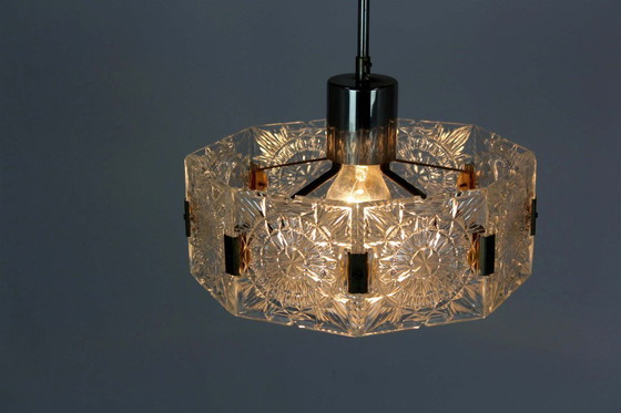 Image 1 of Vintage Sculptural Glass Pendant Lamp attributed to Kamenický Šenov, 1970s