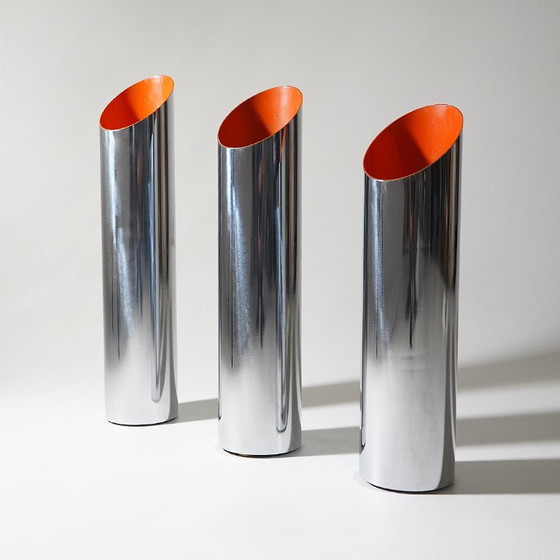 3 chrome-plated metal umbrella stands, 1970s (photo 4 of 13)