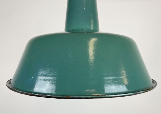 Image 1 of Industrial Petrol Enamel Pendant Lamp, 1960s