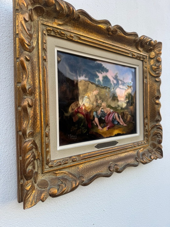 Quadro smaltato Art Limoges R.Restoueix anni '60 – Dipinti e disegni, Rame, Legno (photo 8 of 10)