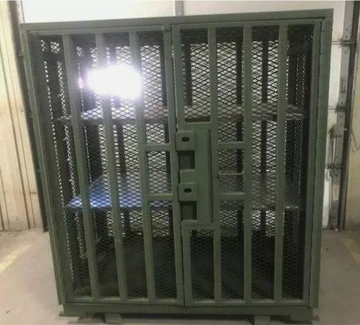 Original military safe - High Value Asset Security Cage - unique industrial eye-catcher!
