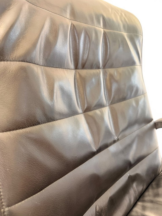 Image 1 of Richard Sapper bureaustoel, Knoll-editie - zwart leer en metaal, circa 1980