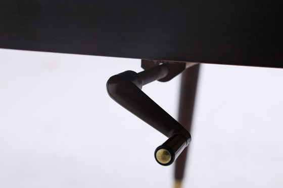 Image 1 of Vintage crank table 60s | Mid - Century extendable formica in high gloss style coffee table retro 70s #07-13