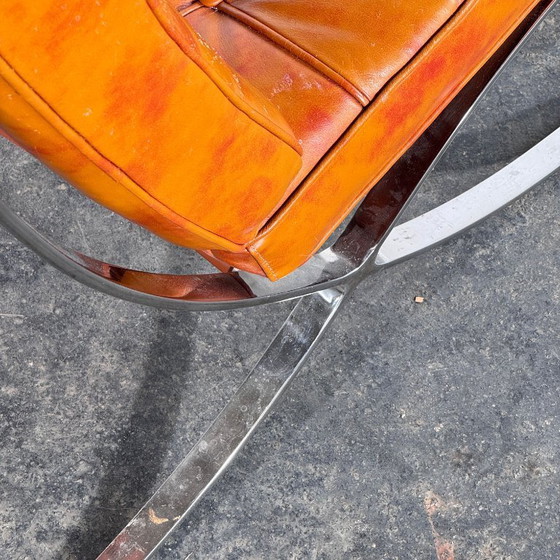 Image 1 of Barcelona Style Lounge Chair, Vintage Reproduction