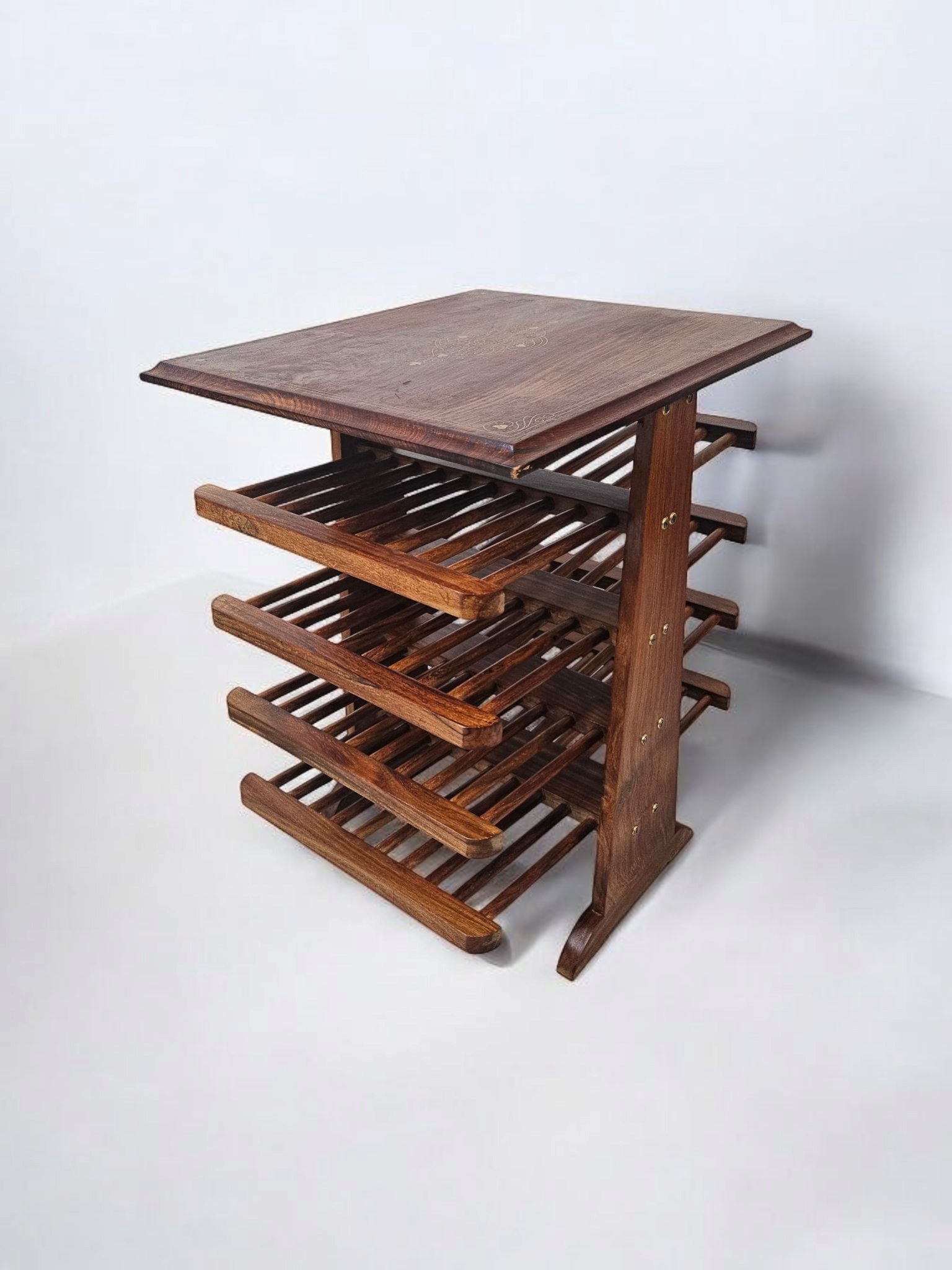 vintage Bucciarelli spindle magazine holder plate rack newspaper