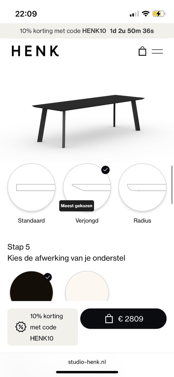 Image 1 of Studio HENK table 240x90 HPL Fenix ​​black