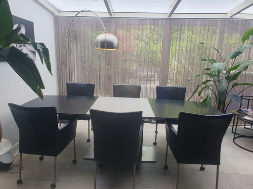 Table de salle à manger extensible Boconcept avec 6 chaises