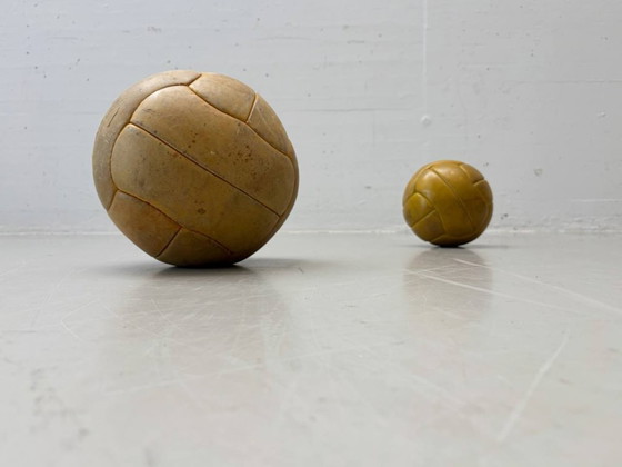 Image 1 of Very rare vintage leather ball, solid ball (medicine ball), 1.500 kg, 1960s