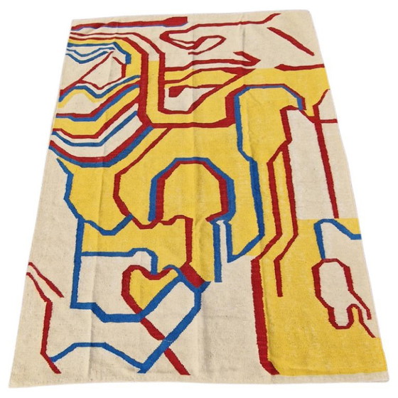 Willem De Kooning Inspired Wool Tapestry | Mid-Century Modern Textile Art (82 × 60 In) – Rugs & carpets (photo 5 of 12)