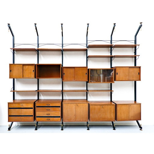 Vintage teak wall unit by Ico Parisi 1960