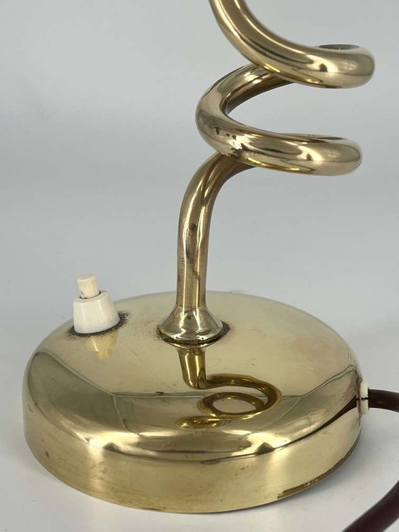 Image 1 of Vintage design spiraallamp tafellamp messing