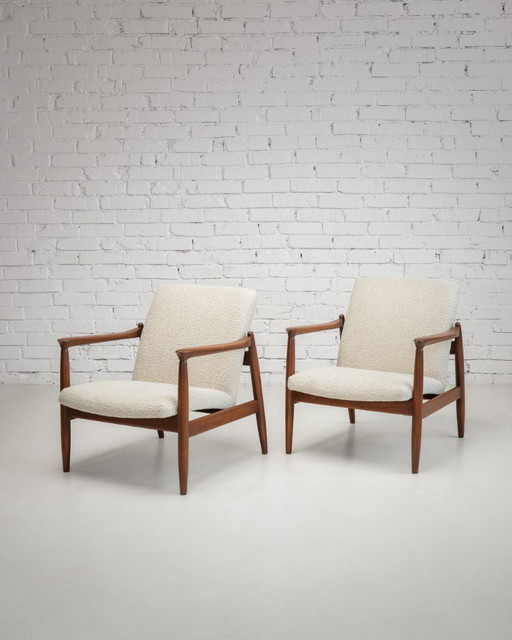 Edmund Homa GFM-64 Mid-Century Armchairs – Restored 1960s Polish Design, Set of 2