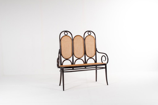 Original Thonet Model 207 Bentwood & Cane Bench, 1980s