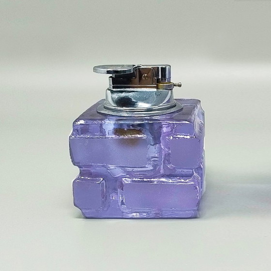 Image 1 of Splendido set da fumo viola degli anni '70 di Antonio Imperatore in vetro di Murano. Prodotto in Italia.