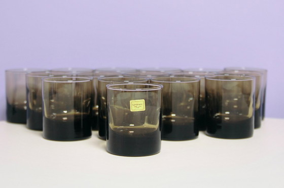 Image 1 of set x16 dark brown glasses Luminarc