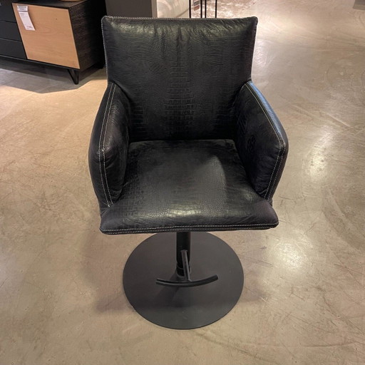 Lise Leder Kroko Schwarz – INHOUSE, barkrukken, Leather, Calfskin