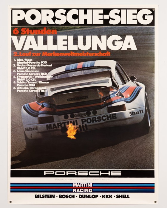 Image 1 of Porsche Vallelunga Martini Racing – 1976 – Originele vintage Porsche poster van Werbeagentur Strenger – Vintage – 102x76 cm