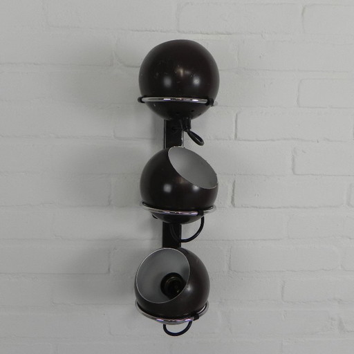 Lámpara de pared Gepo con 3 bombillas, década de 1960.
