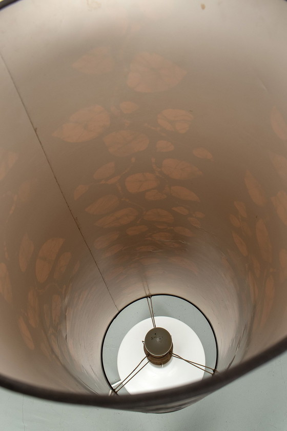 Image 1 of White glass floor lamp