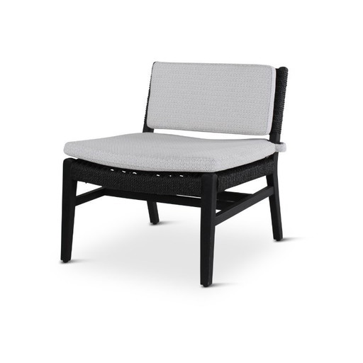 Fauteuil Naomi noir avec coussins gris