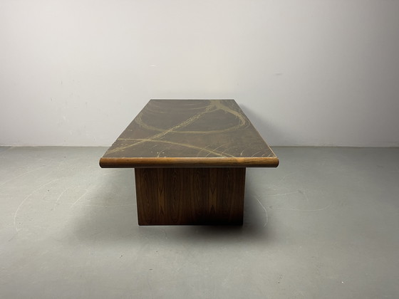 Image 1 of Artistic Brutalist Brass-Etched Coffee Table in the Style of Bernhard Rohne, Germany, 1960s. Ref.: CT1001