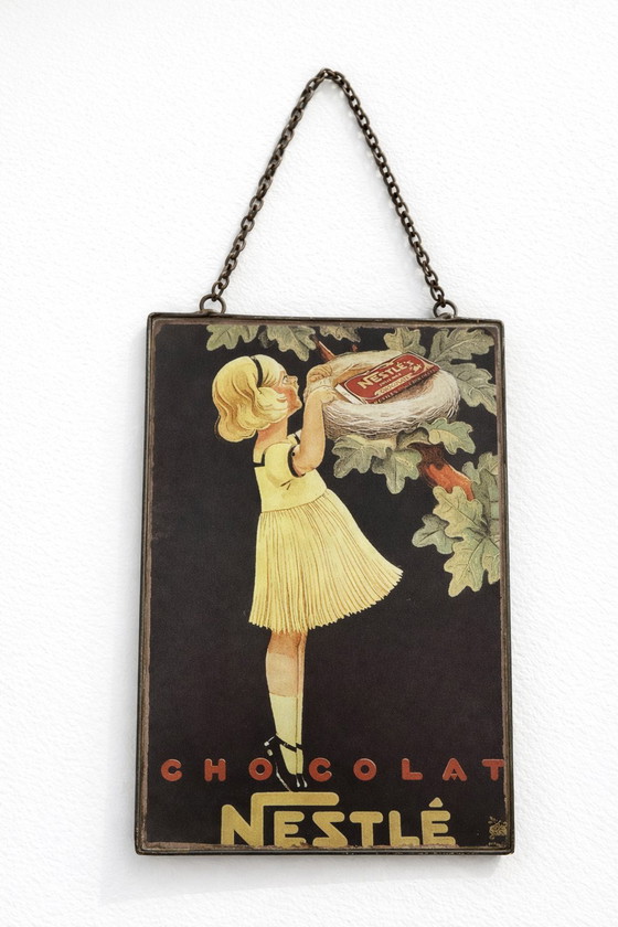 Image 1 of Kuriositätenkabinett-Set: Seltene Nestlé-Postkarte aus den 1920er Jahren & Kardankompass aus den 1960er Jahren