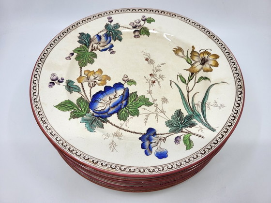 Rare Set of Victorian Brownfield & Sons "Texas" Pattern Plates, England, Circa 1880 (8) – Tableware, Ceramic (photo 7 of 18)