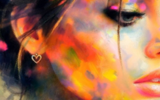 Image 1 of Acrylic painting on canvas "Sexy glamour" / (80 x 60 cm)