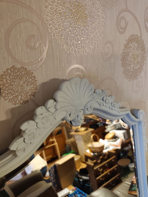 Miroir vintage baroque à fronton, Verre, Bois, Gris (photo 5 sur 8)