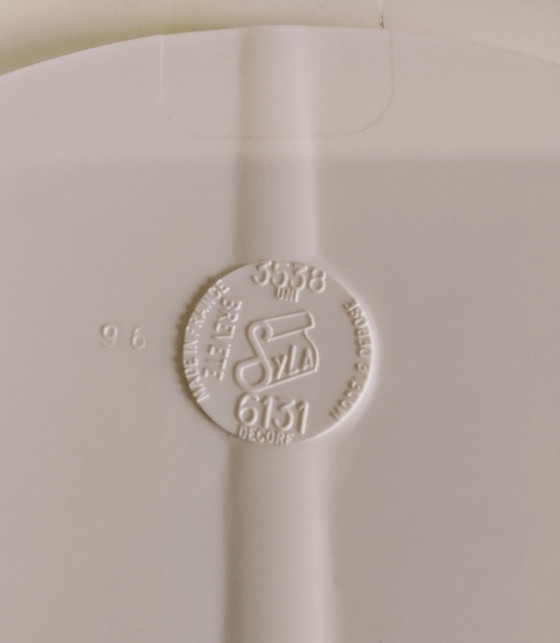 Image 1 of Vintage round mirror by Syla in white plastic - 1970s