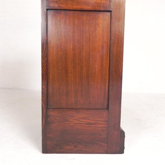 Image 1 of Meuble à volet roulant en chêne avec 1 volet, hauteur 126 cm, années 1930