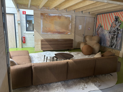 Canapé d'angle Flexform Softdream en tissu Terracotta Astro