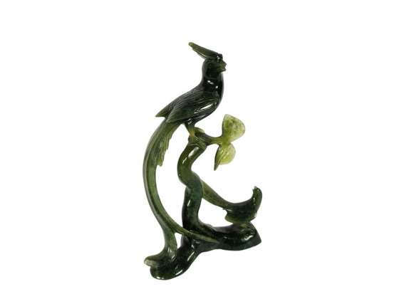 Image 1 of Vintage Chinese Export Bowenite "Jade" Carving of a Bird of Paradise - 2nd half of the 20th century
